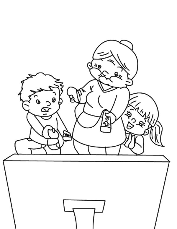 600x775 Grandmother Sitting On Rocking Chair Coloring Pages Grandmother