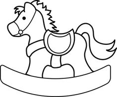 236x197 Clip Art Illustration Of A Rocking Horse Coloring Page Templates