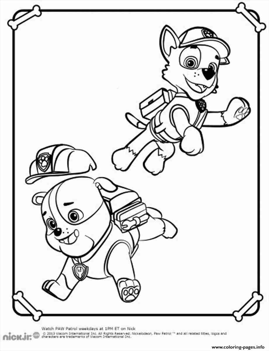 921x1200 Paw Patrol Rubble Playing With Rocky Coloring Pages Printable