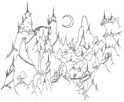 420x344 Mountains Coloring Page Coloring Page A Monkey Village In