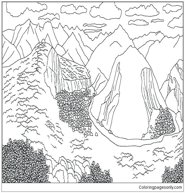 613x639 Coloring Mountains Coloring Pages Mountains Mountains 1 Coloring