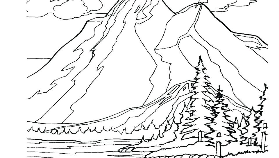 960x544 Coloring Pages Mountains Adult Coloring Page Snowy Mountains