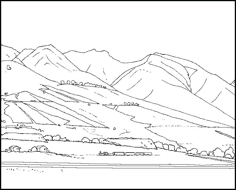 808x650 Mountains Coloring Page