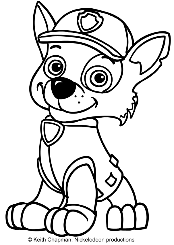 606x850 Rocky (Paw Patrol) Coloring Page Sitting In Front