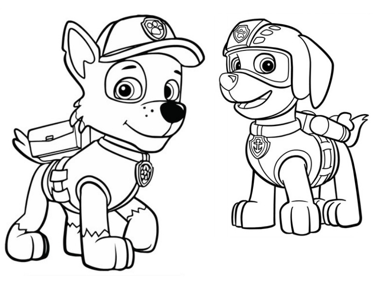 800x600 Coloring Page Paw Patrol Zuma And Rocky 4
