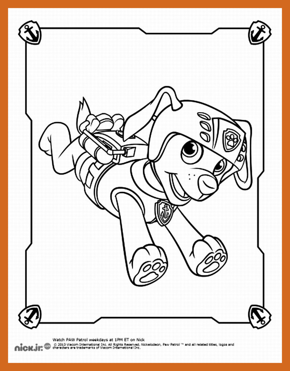 981x1254 Fascinating Zuma Paw Patrol Coloring Pages For Kids Puppy Style
