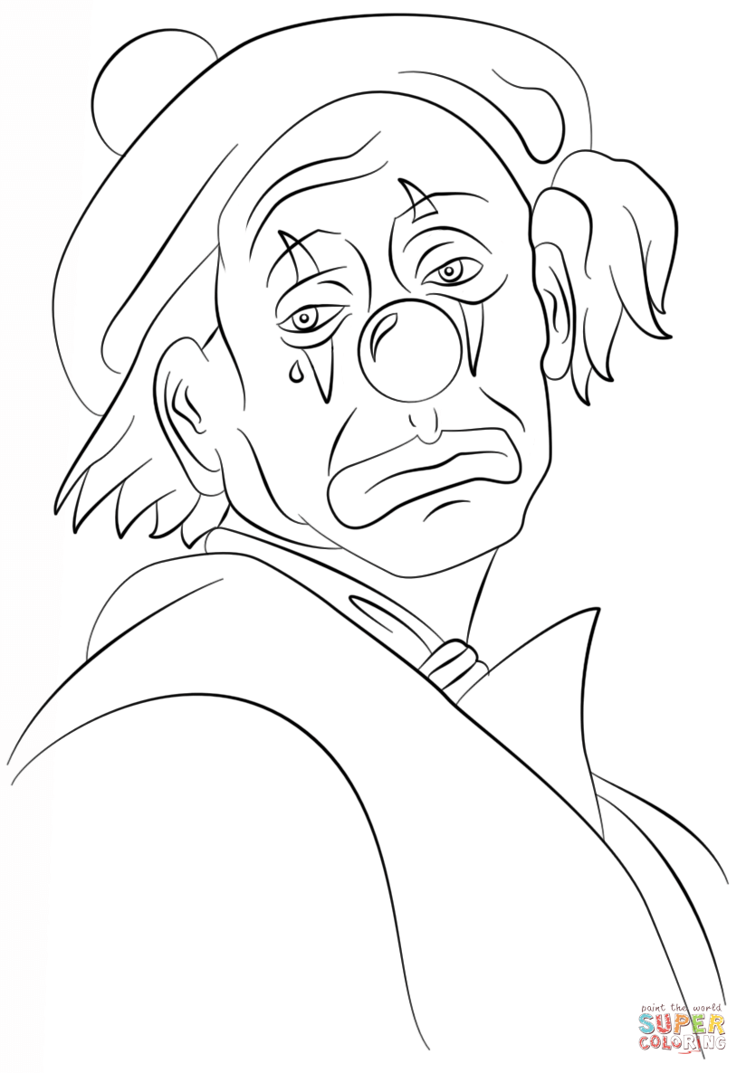 824x1186 Scary Clown Coloring Pages Page Adult Circus For Preschool Rodeo