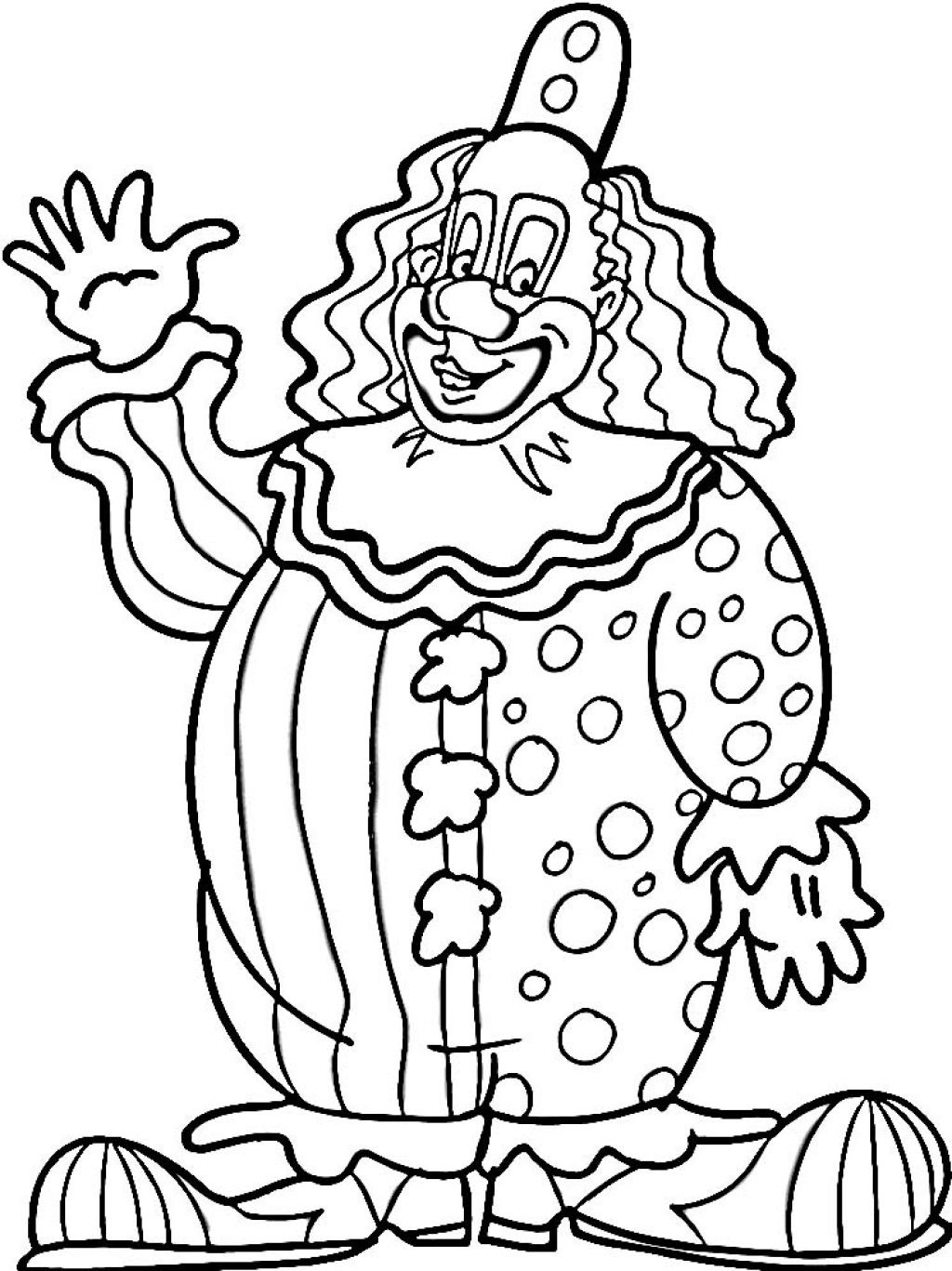 1024x1367 Clown Coloring Sheets Fish Page Adult Circus Pages For Preschool