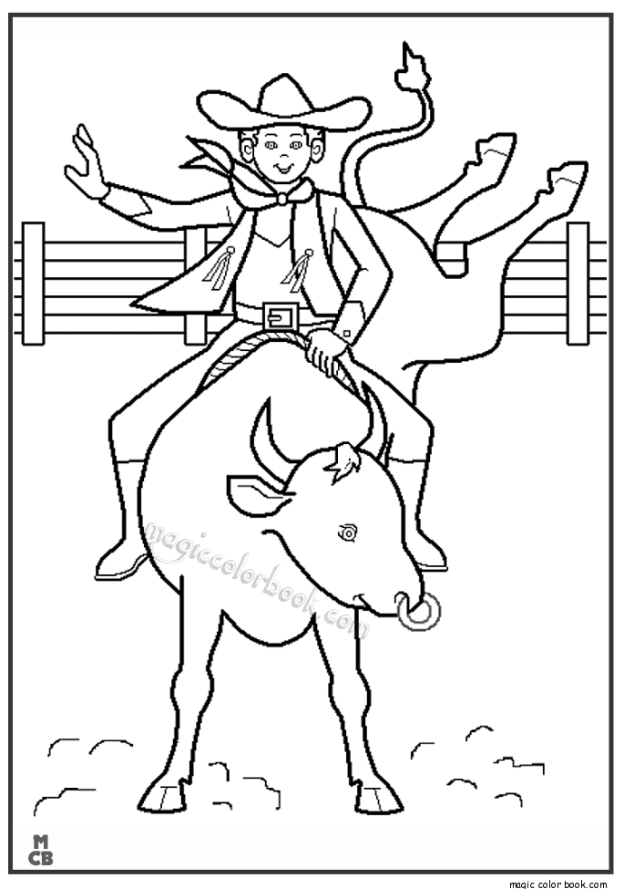 685x975 Cowboy Rodeo Coloring Pages