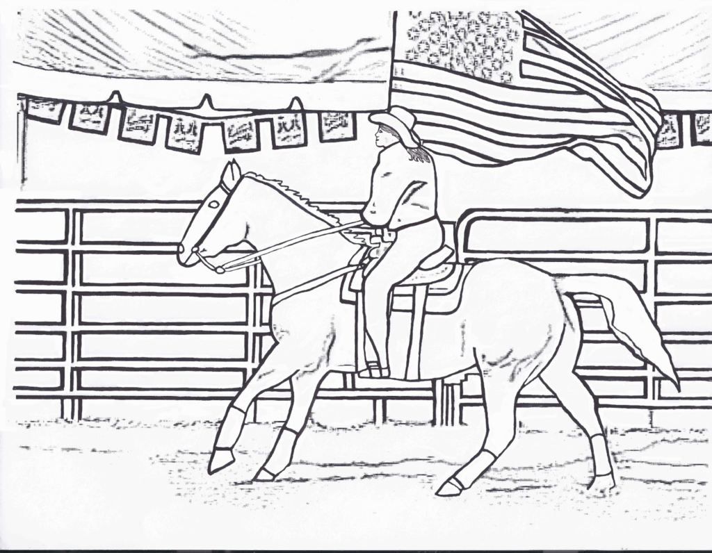1024x796 Rodeo Coloring Pages Rodeo Coloring Pages Flag Girl Color Page By