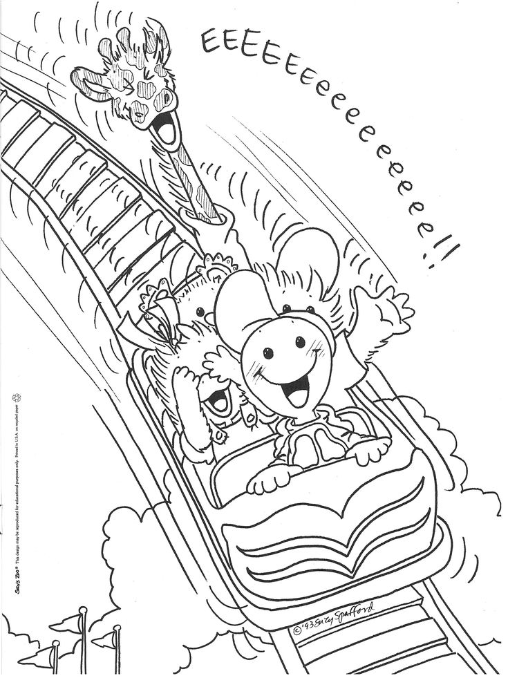 Roller Coaster Coloring Pages