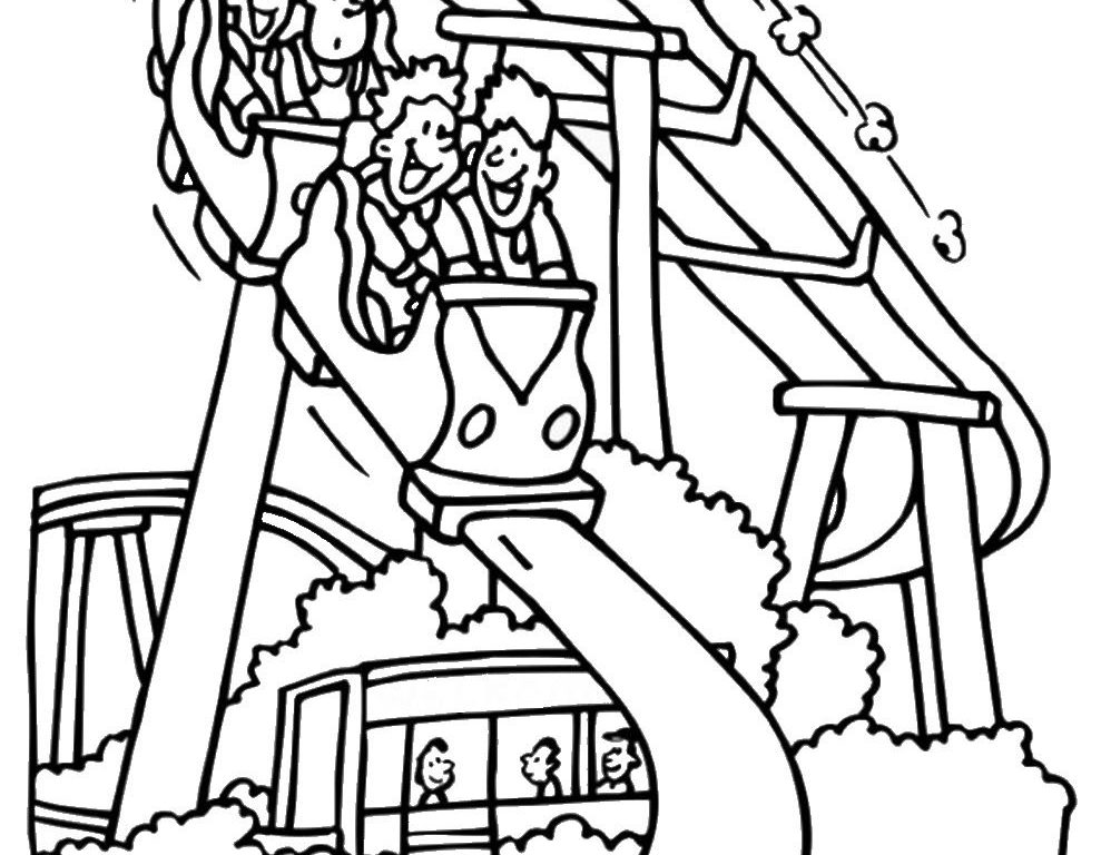 989x768 Couple On The Roller Coasterg Page For Kids Car Sheets Printable