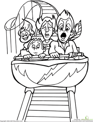 301x392 Color The Roller Coaster Riders Worksheet