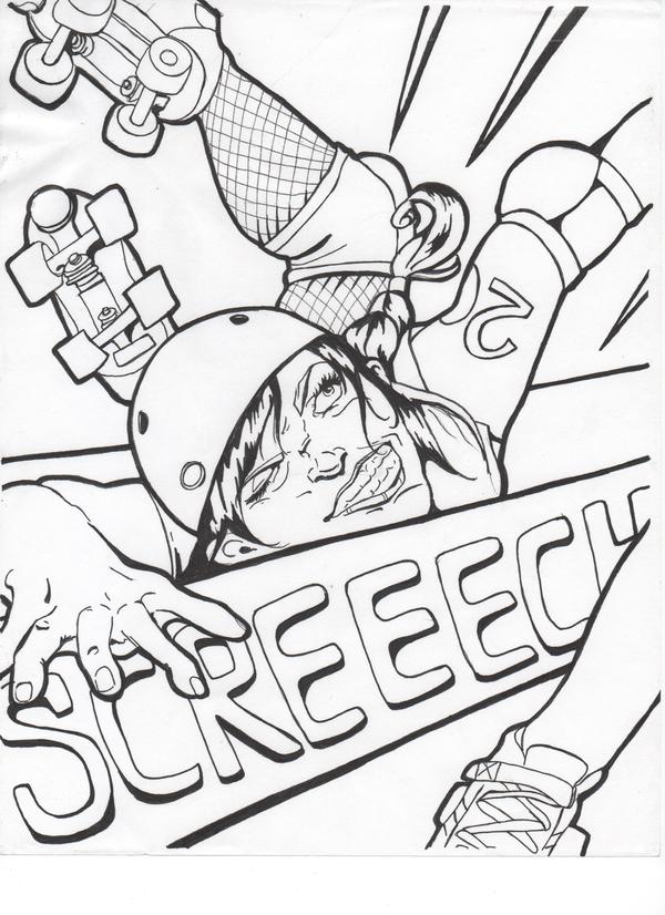 600x826 Roller Derby Poster Art By Kaleigh Barton