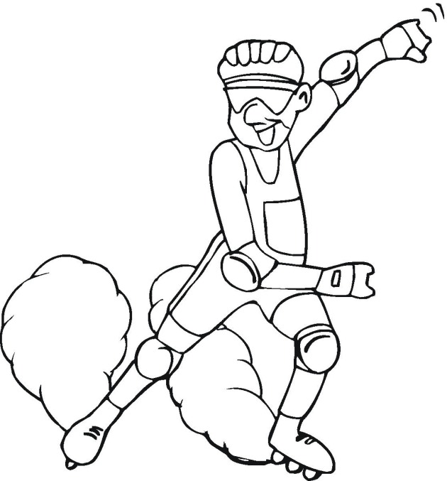 630x677 Free Rollerblading Coloring Pages