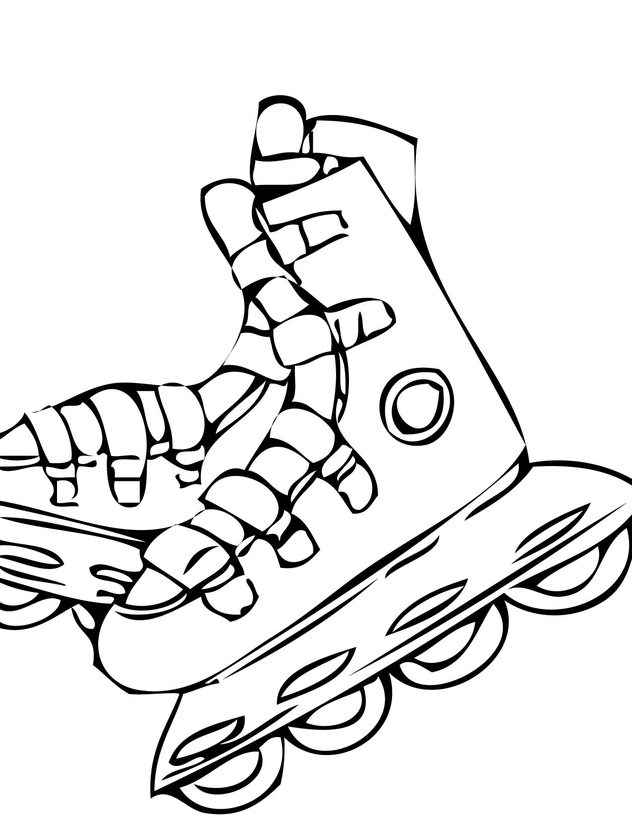 1275x1650 Rollerblades Coloring Page
