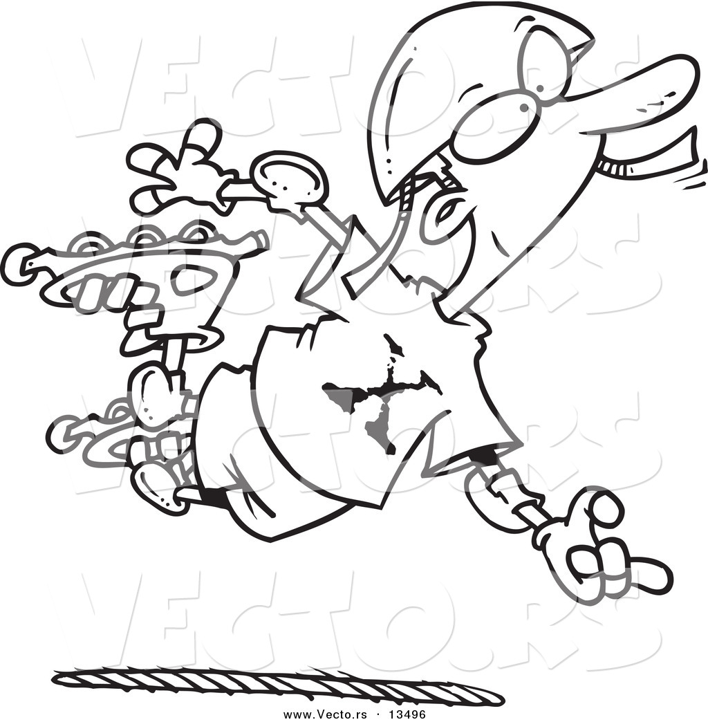 1024x1044 Vector Of A Cartoon Extreme Roller Blader Boy