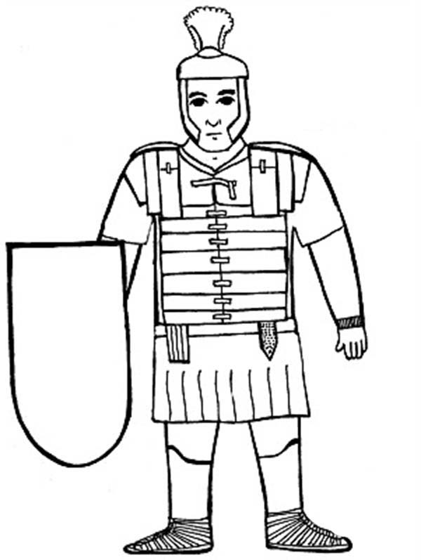 600x797 A Kids Drawing Of Ancient Rome Soldier Coloring Page
