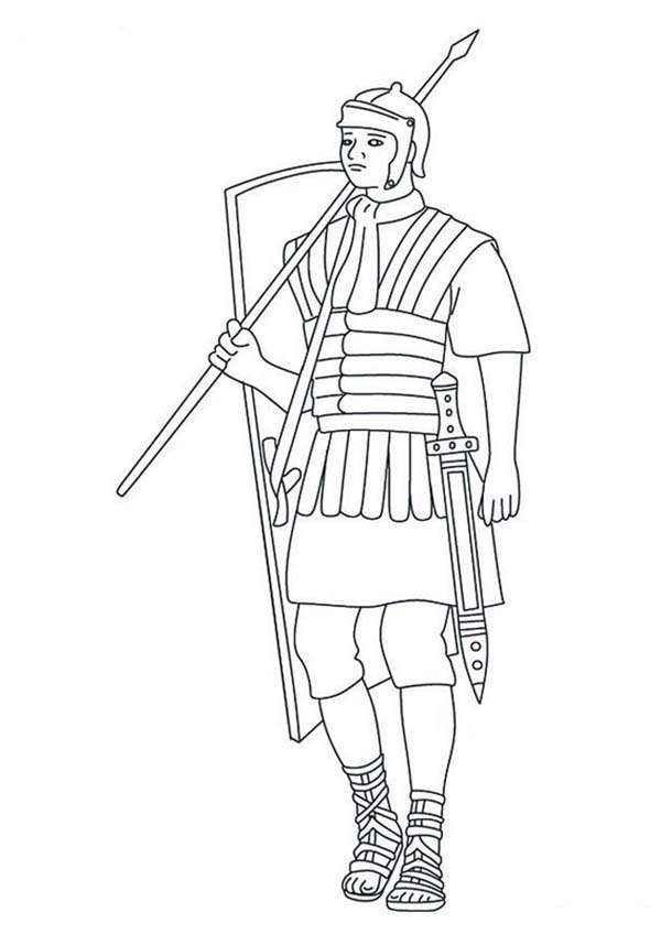 600x848 Roman Soldier Colouring A Typical Roman Soldier Coloring Page
