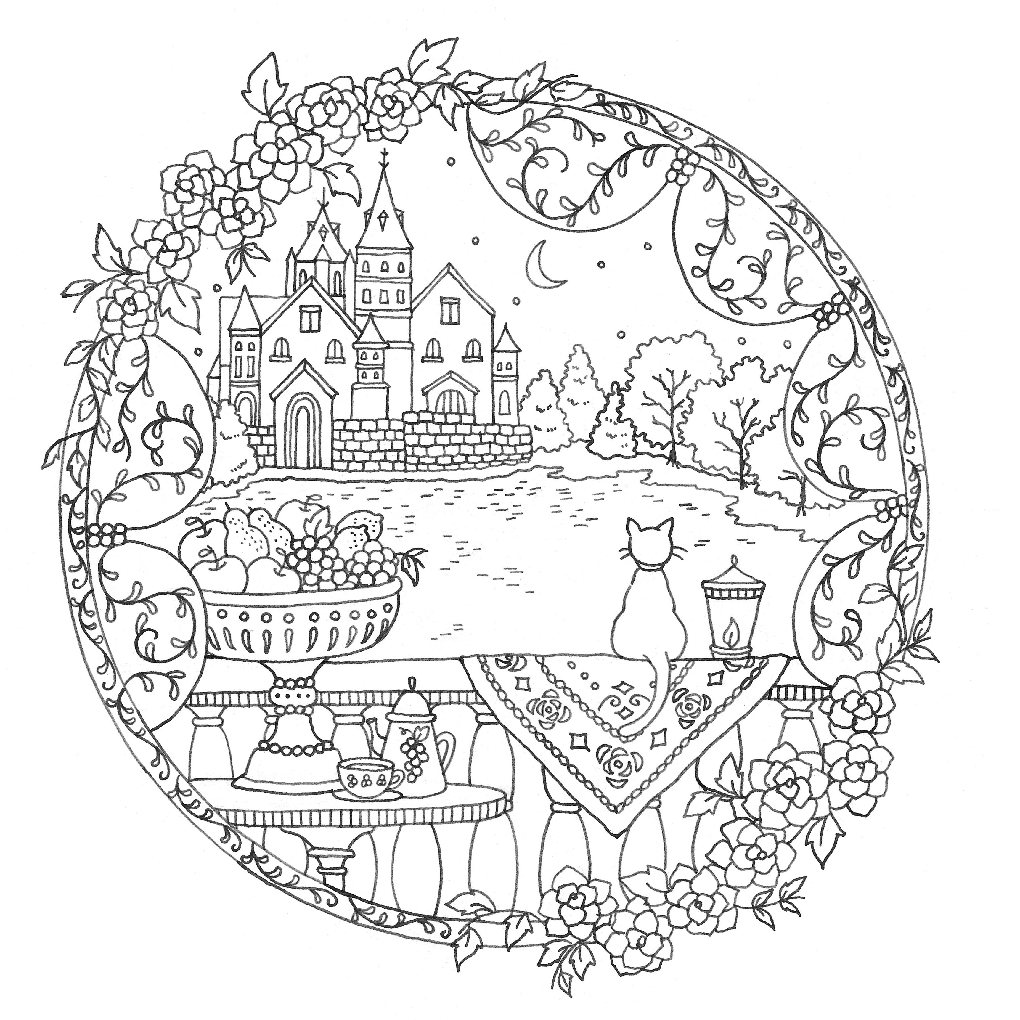 3445x3445 Country Coloring Pages