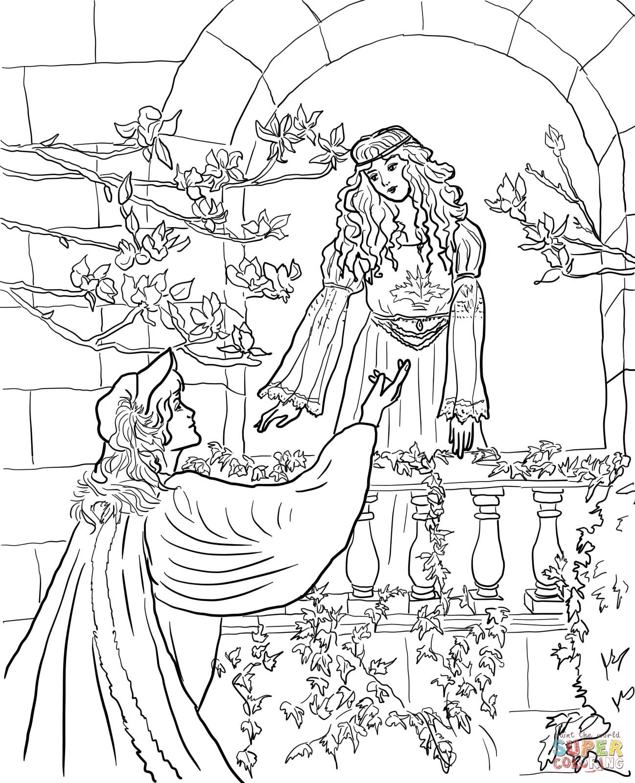 1297x1600 Romeo Say To Juliet On The Balcony Super Coloring Romeoampjuliet