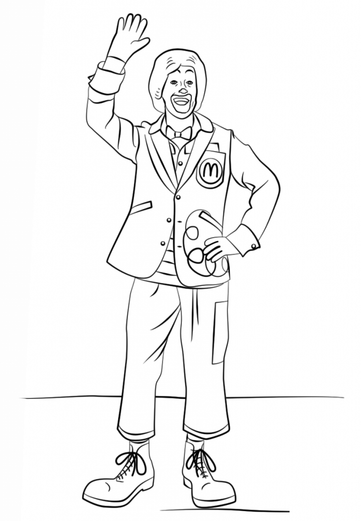Ronald Mcdonald Coloring Page