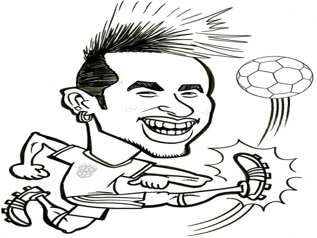1024x768 Neymar Coloring Pages Ronaldo Page