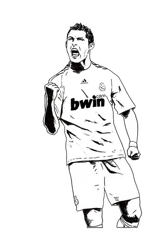 540x757 Cristiano Ronaldo Real Madrid Coloring Soccer Player Sheet Sport