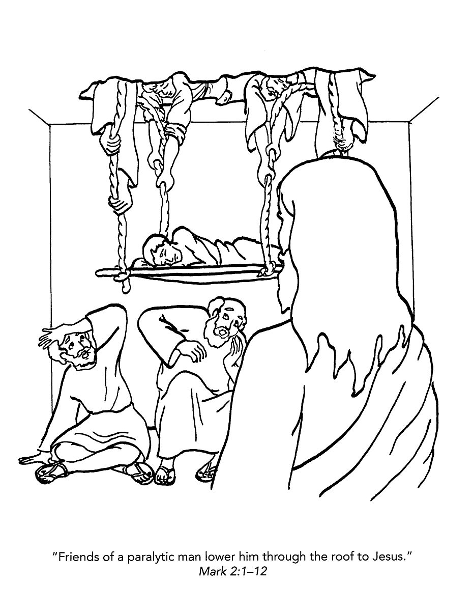 930x1200 Lame Man Healed Coloring Page