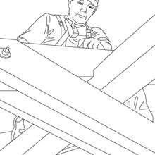 220x220 Carpenter On A Roof Sturcture Coloring Pages
