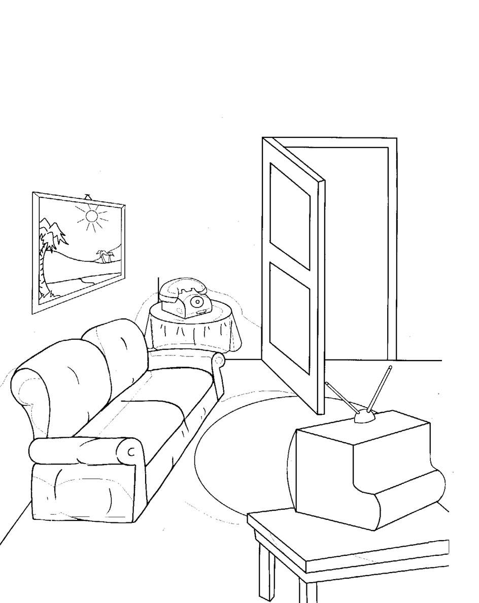 944x1189 Living Room Coloring Pages Free