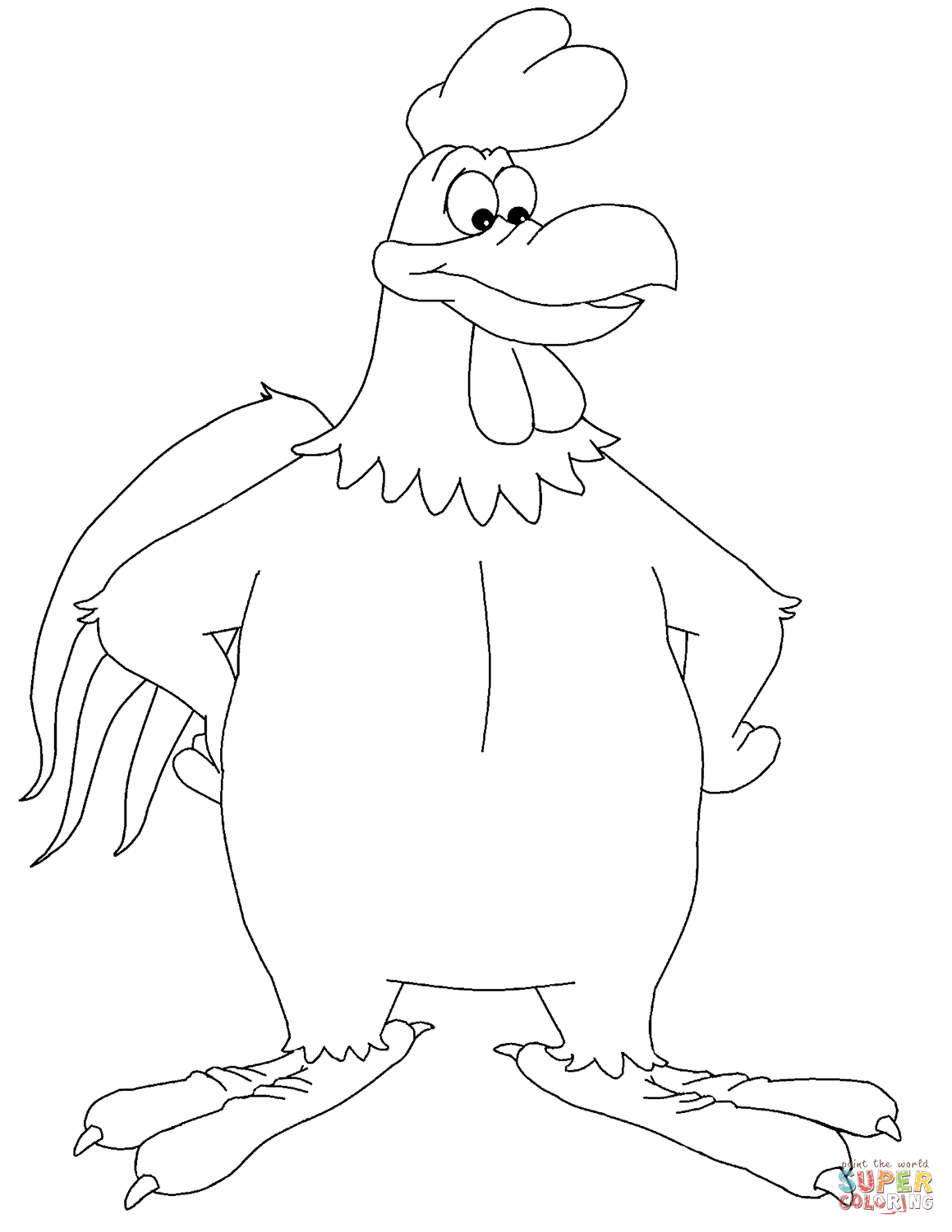 1159x1500 Cartoon Rooster Coloring Page Free Printable Pages
