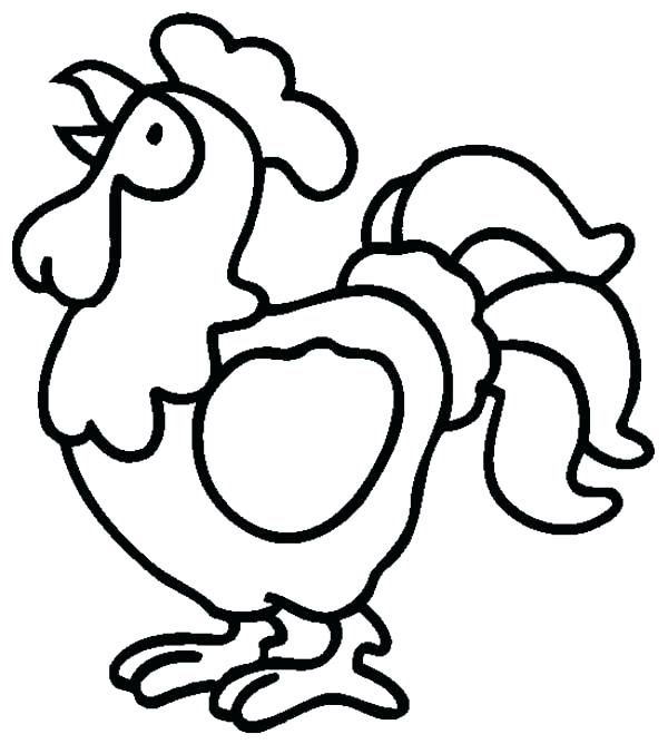 600x668 Rooster Coloring Rooster Coloring Page Also Cartoon Cute Rooster