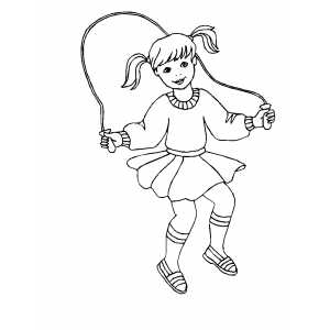 300x300 Girl Jumping Rope Coloring Sheet