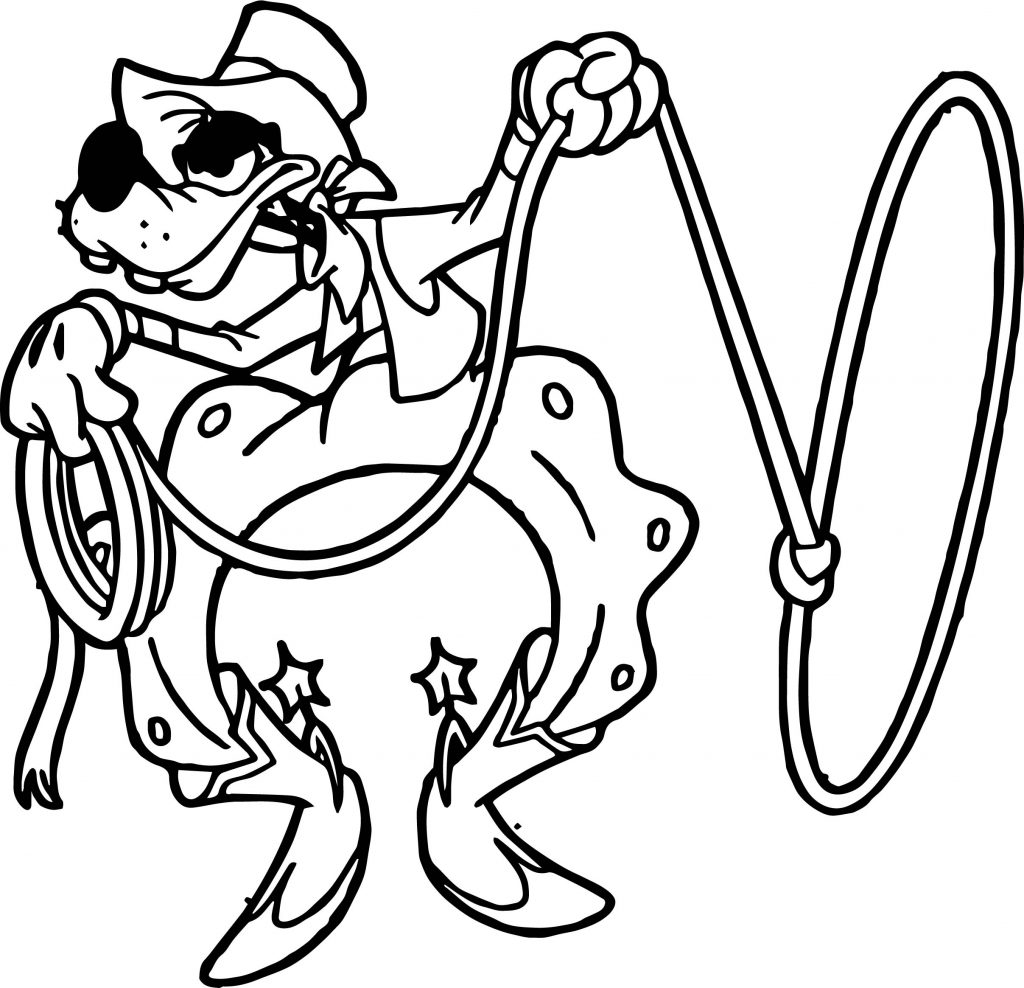 1024x988 Goofy Cowboy Flip Rope Coloring Page Wecoloringpage