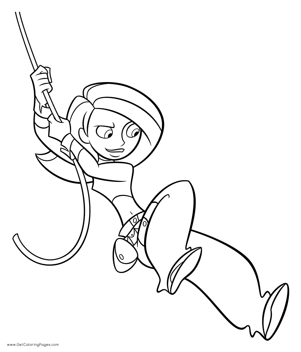 1024x1200 Kim Possible Swing On Rope Coloring Page