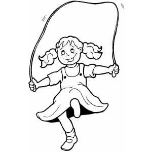 300x300 Little Girl Jumping Rope Coloring Sheet