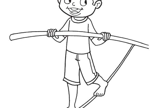 612x425 Acrobat Coloring Pages Acrobat Performing On Rope Coloring Page