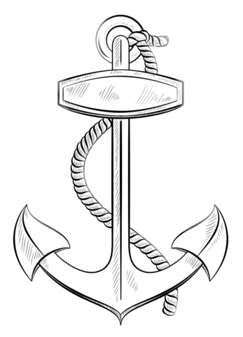 347x480 Anchor With Rope Coloring Page Painting Ideas