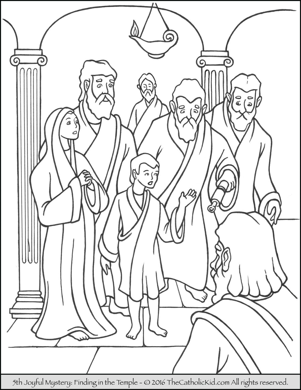 1275x1650 Rosary Coloring Pages For Free New The 5th Joyful Mystery Coloring