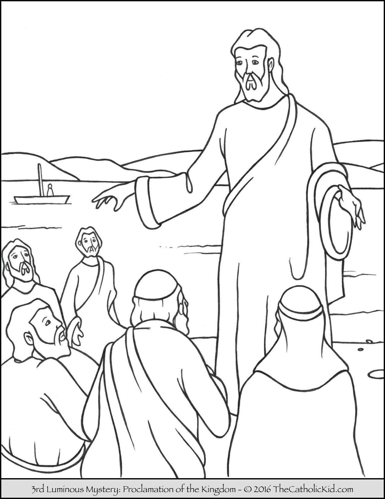 1275x1650 The 3rd Luminous Mystery Coloring Page Proclamation