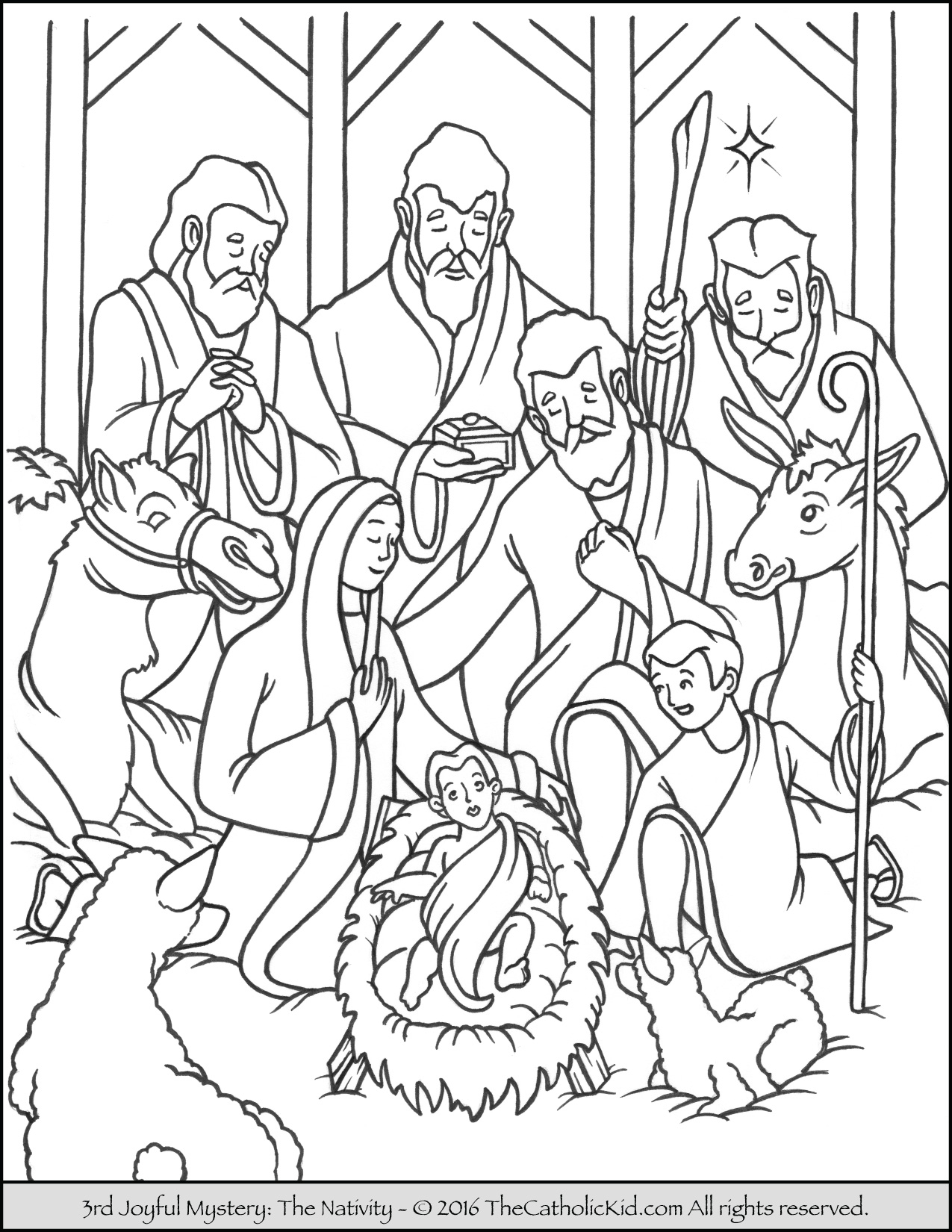 1275x1650 Joyful Mysteries Rosary Coloring Pages