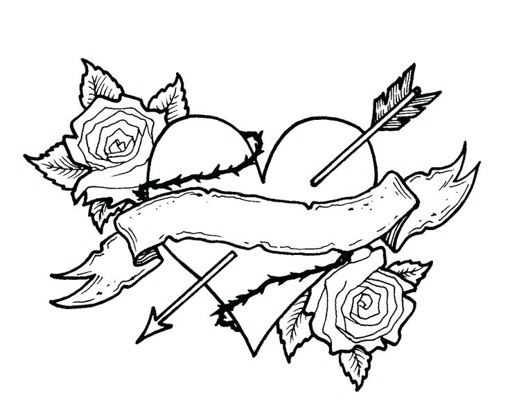 736x593 Rose Coloring Books Rose Heart Color Page Plus Rose Color Pages