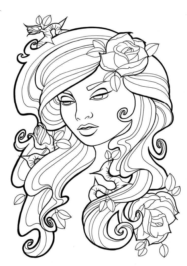 736x1050 Top 10 Rose Coloring Pages That Are Beyond Beautiful