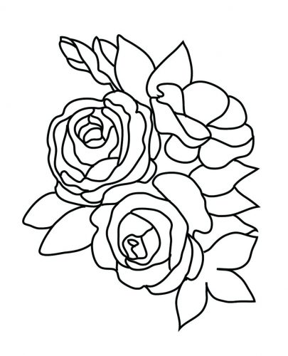 405x500 Coloring Pages ~ Rose Coloring Page Bud Flower Pages For Kids