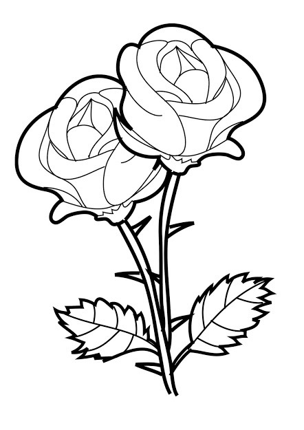 442x625 Top 10 Beautiful Rose Coloring Pages Drawing
