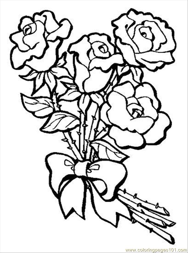 650x874 S Bouquet Of Roses.preview Coloring Page