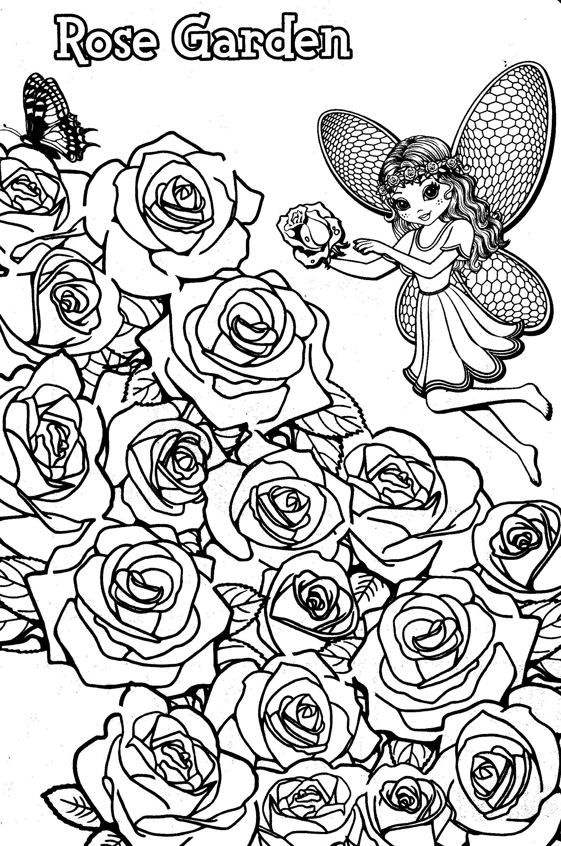1834x2764 Lisa Frank Coloring Pages Rose Garden Fairy Adult Coloring Pages