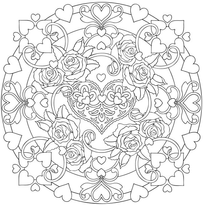 Rose Mandala Coloring Pages