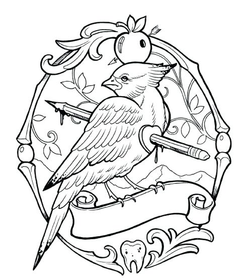 495x556 Coloring Tattoo Tattoo Coloring Pages Bird A Tattoo Shading